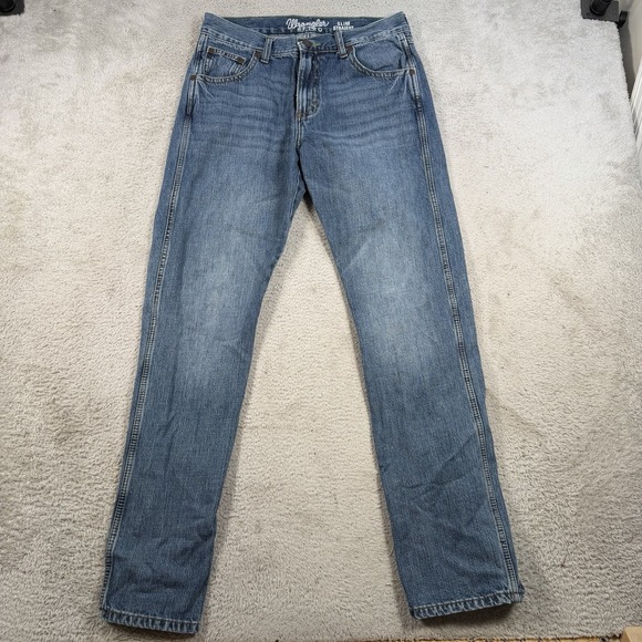 Wrangler Other - Wrangler Retro Jeans Mens 30x32 Blue Slim Straight Denim Cowboy Western Rodeo